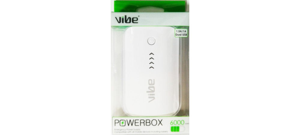 VIBE Dual USB 6000mAh Portable Powerbank