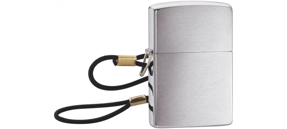 Zippo 275 Lossproof with Loop & Lanyard Classic Windproof Lighter - Brushed Chrome 