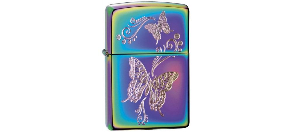 Zippo 28442 Butterflies Classic Windproof Lighter - Spectrum Multi Colour Finish
