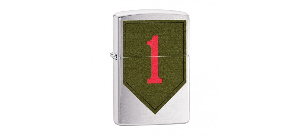 Zippo 29182 US Army 1st Infantry Classic Windproof Lighter - Brushed Chrome Finish