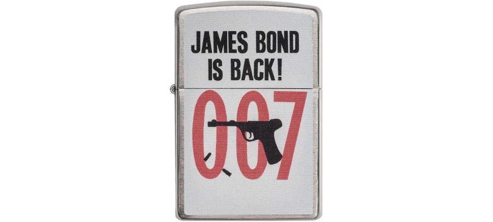 Zippo 29563 James Bond is Back 007 Classic Windproof Lighter - Brushed Chrome Finish