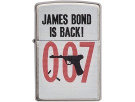 Zippo 29563 James Bond is Back 007 Classic Windproof Lighter - Brushed Chrome Finish