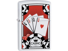 Zippo 29690 2018 Limited Edition Four Aces Casino Classic Windproof Lighter - White Matte Finish 