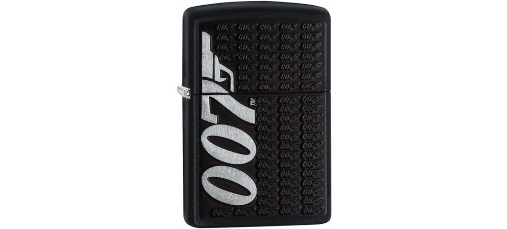 Zippo 29718 James Bond 007 Gun Logo Classic Windproof Lighter - Black Matte Finish 