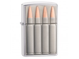 Zippo 29821 Bullets Classic Windproof Lighter - Brushed Chrome Finish