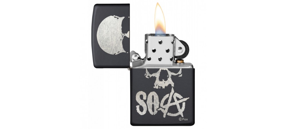 Zippo 29891 Sons of Anarchy™ Skull Classic Windproof Lighter - Black Matte Finish