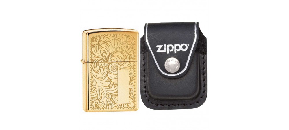 Zippo Venetian Lighter High Polish Brass 352B
