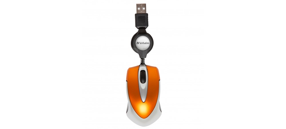 GO MINI Optical Mini Travel Mouse - Verbatim -  Volcanic Orange - 49023