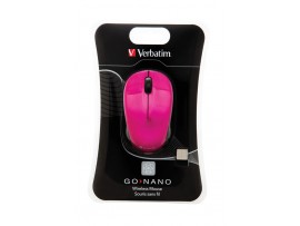 GO NANO Wireless Mouse - Hot Pink - Verbatim - 49043