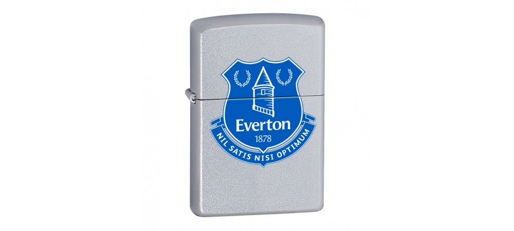 Zippo 60000385 Everton Football Club Official Printed Crest Classic Windproof Lighter - Satin Chrome Finish