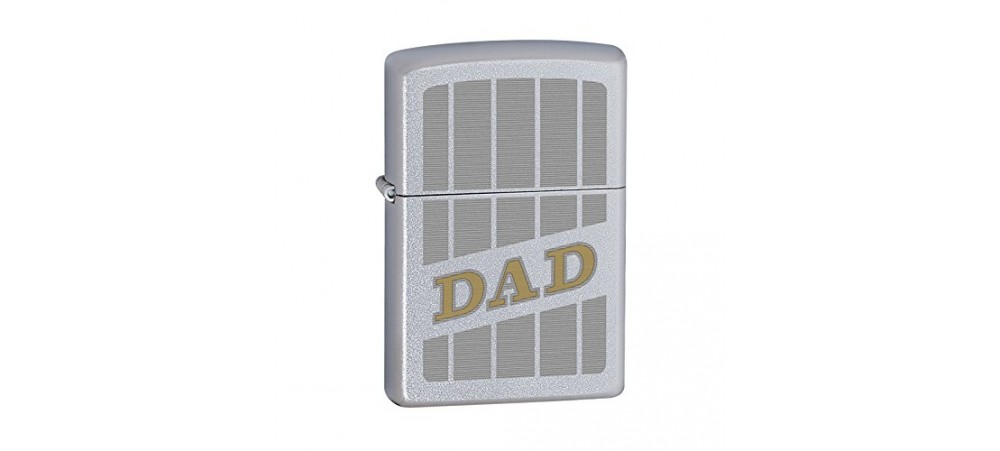Zippo 60000923 Auto Two Tone Engrave Dad Classic Windproof Lighter - Satin Chrome Finish