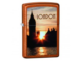 Zippo 60003674 London Sunset Big Ben at Night Classic Windproof Lighter - Toffee Finish