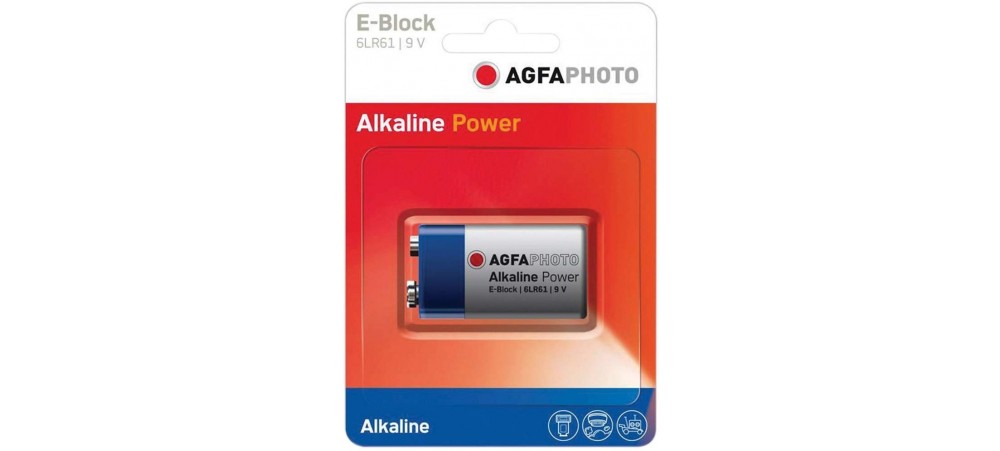 Agfaphoto 6LR61 / 9V / PP3 Platinum Alkaline Battery 