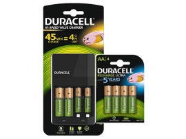 4 Hour Battery Charger with 2 AA/2AAA & 4 AA 2500mAh Rechargeable Batteries - CEF14 - Duracell