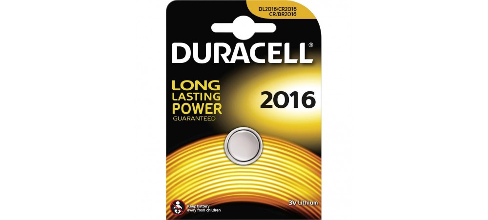 Duracell CR2016 3V Lithium Battery - 2 Pack