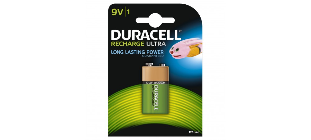 Duracell 9V 170mAh Rechargeable Battery 1 Pack 