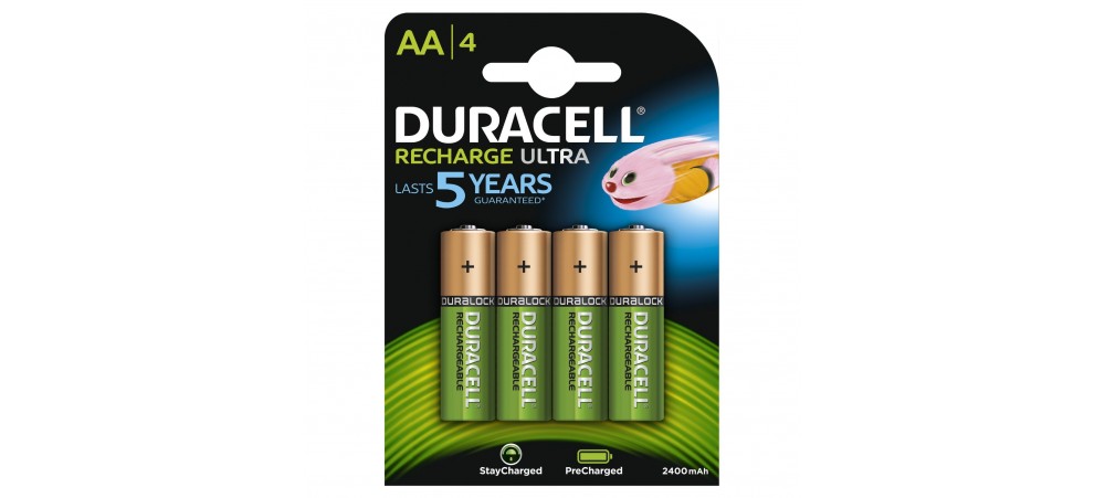 Duracell AA 2500mAh Rechargeable Batteries - 4 Pack