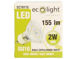 GU10 2W 155 Lumens Warm White LED Bulb 