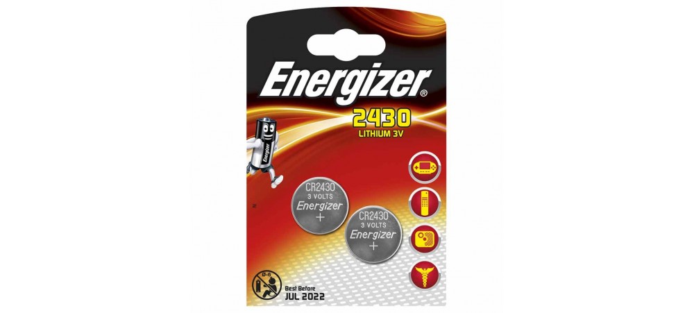 Energizer CR2430 3V Lithium Coin Batteries - 2 Pack 