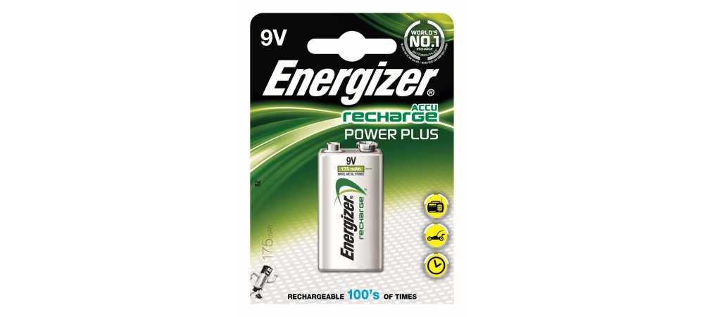 Energizer 9V 175mAh Power Plus Rechargeable Battery 1 Pack