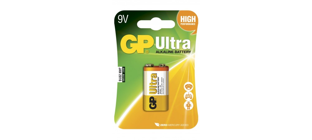 GP 9V Ultra Alkaline Battery 