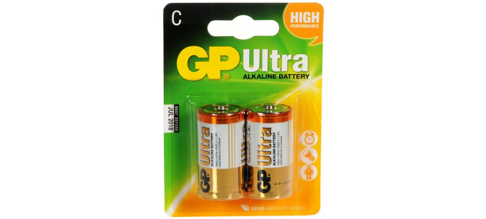 GP C Size Ultra Alkaline Batteries - Pack of 2