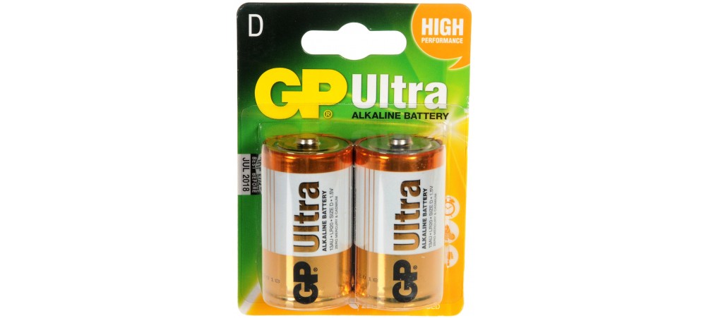 GP D Size Ultra Alkaline Batteries - Pack of 2
