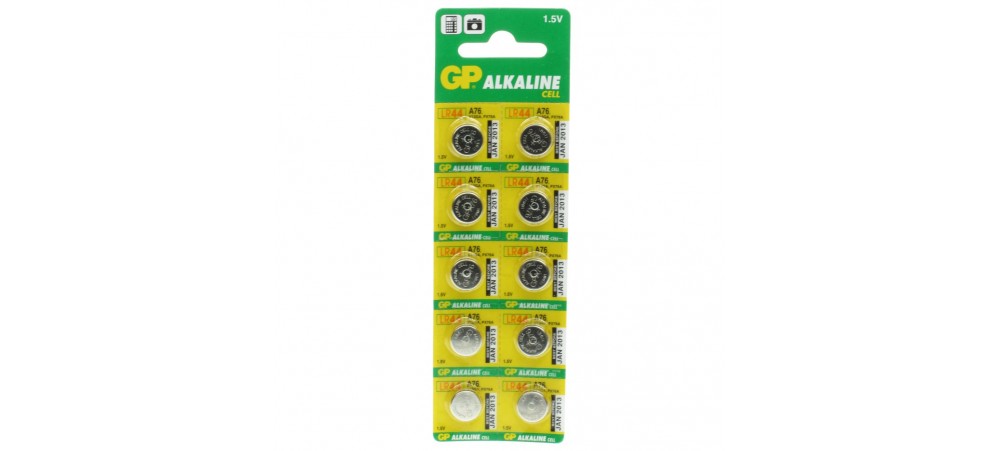 GP LR44 Alkaline Coin Batteries - Pack of 10