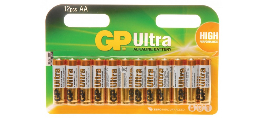 GP AA Ultra Alkaline Batteries - 12 Pack