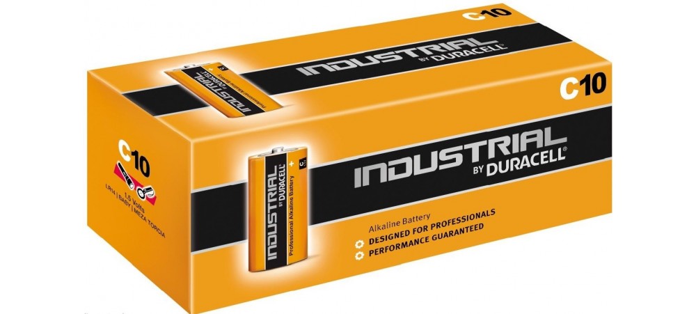 Duracell Industrial C Size Alkaline Batteries - 10 Pack - Replaces Procell