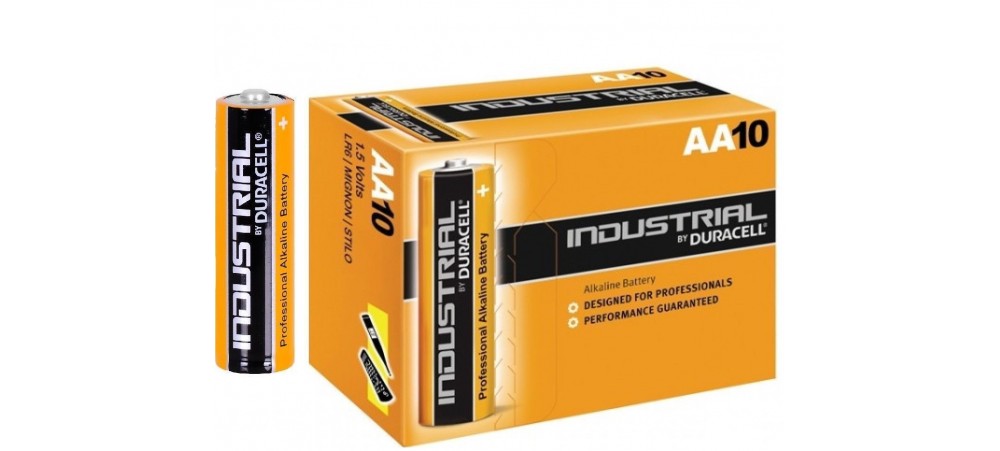 Duracell Industrial AA Alklaine Batteries - 10 Pack - Replaces Procell 