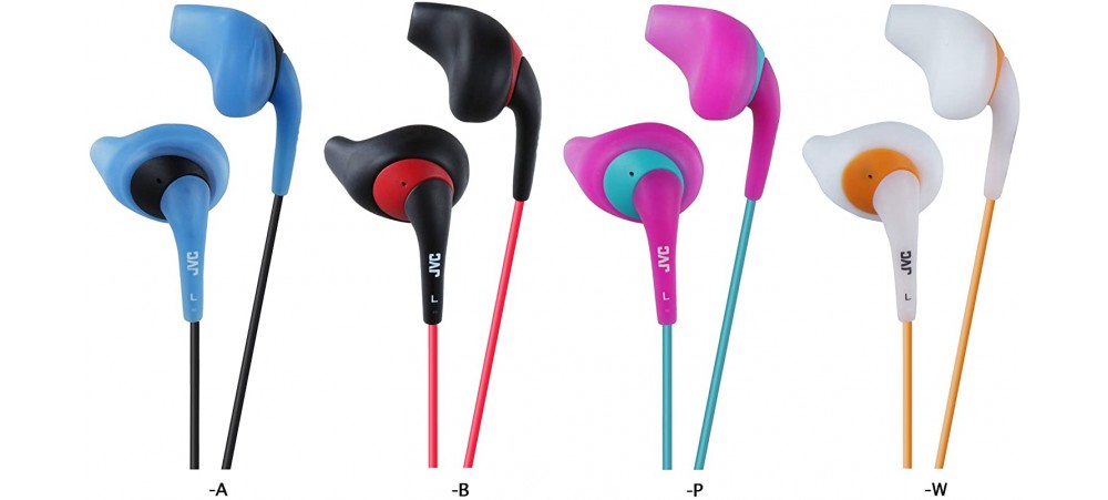 JVC HA-EN10 Gumy Sport Sweat Resistant In-Ear Sport Headphones - Black / Blue