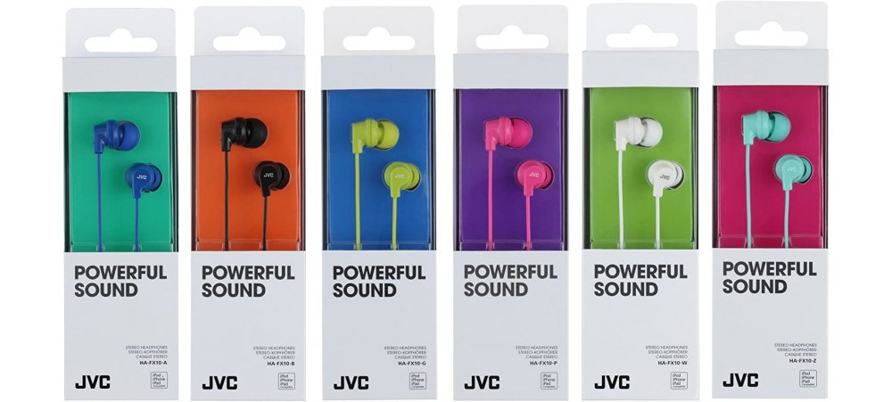 JVC HA-FX10 Powerful Sound Stereo Headphones - Black / White 