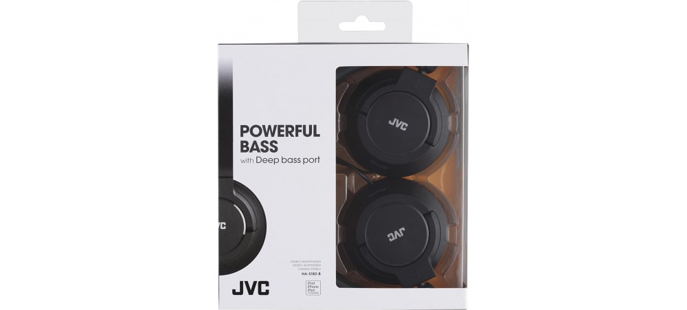 JVC HA-S180  Foldable Lightweight Powerful Bass Over-Ear Headphones - Black / Blue / Red