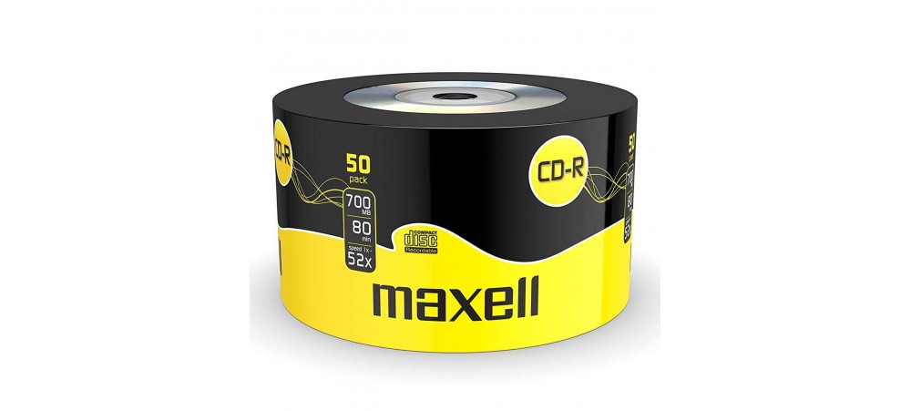 Maxell CD-R 52x Speed 80 Min 50 Pack Shrink Wrapped Discs 