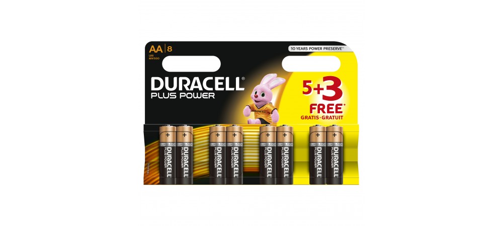 Duracell Plus Power AA Batteries - 8 Pack