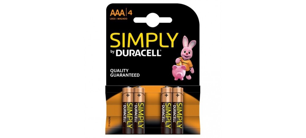 Simply by Duracell AAA Batteries - 4 Pack