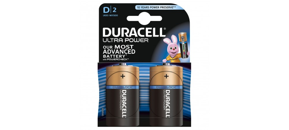 Duracell Ultra Power D Batteries - 2 Pack