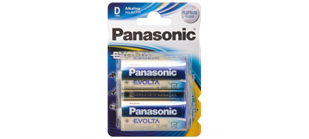 Panasonic D / LR20 Evolta Alkaline Batteries - 2 Pack