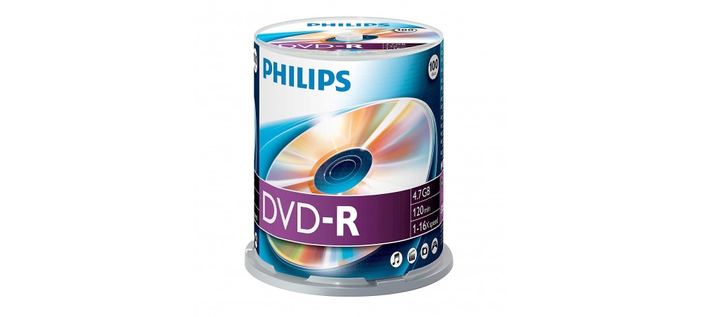 Philips DVD-R 16X 4.7GB - 100 Pack Spindle