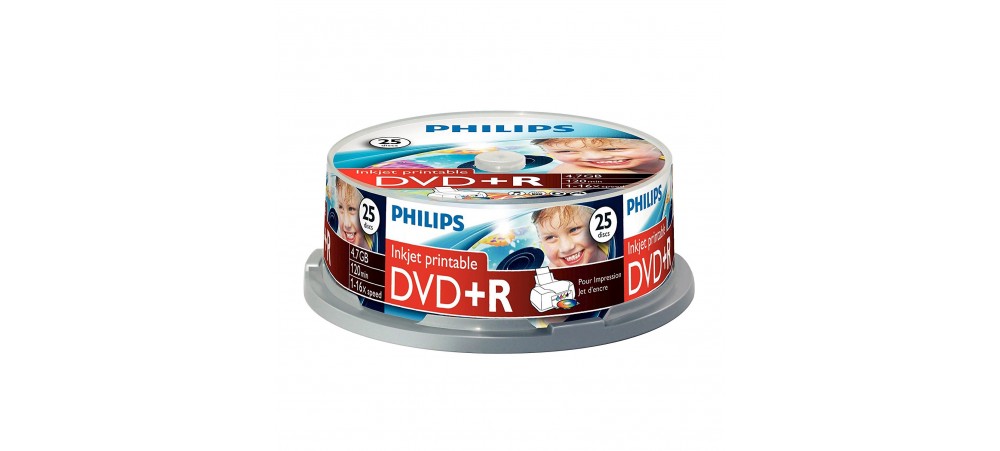 Philips DVD+R Inkjet Printable 16X 4.7GB - 25 Pack Spindle