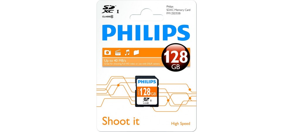 128GB SDXC Class 10 Memory SD Card - Philips
