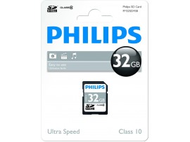 32GB SDHC Class 10 Memory SD Card - Philips