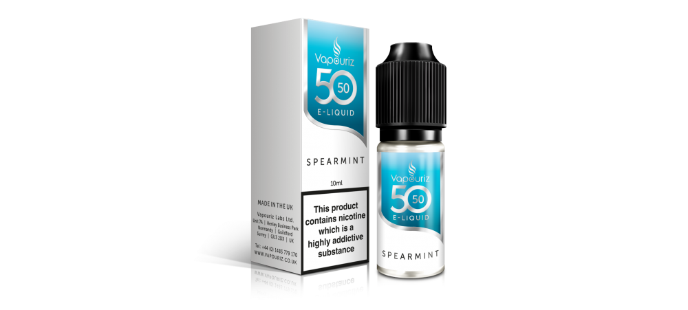 Spearmint 50/50 Universal E-Liquid 10ml - Vapouriz - 50VG 50PG - 3mg / 6mg / 12mg 