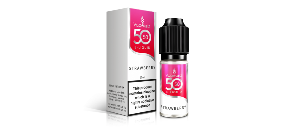 Strawberry 50/50 Universal E-Liquid 10ml - Vapouriz - 50VG 50PG - 3mg / 6mg / 12mg