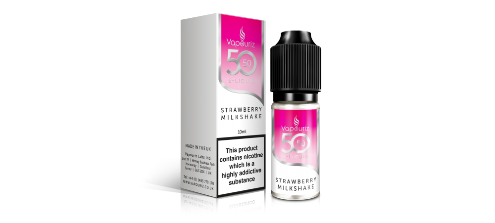 Strawberry Milkshake 50/50 Universal E-Liquid 10ml - Vapouriz - 50VG 50PG - 3mg / 6mg / 12mg 
