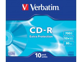 Verbatim 43415 CD-R Extra Protection 52x 80min - 10 Pack Slim Jewel Case