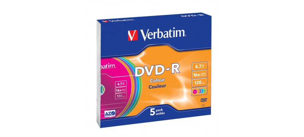 Verbatim 43557 DVD-R 16x - Pack of 5 Slim Case