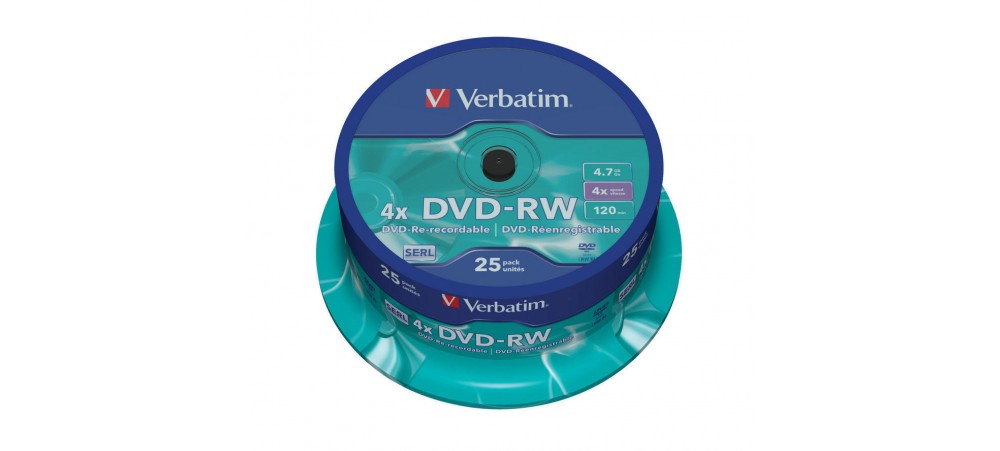 Verbatim 43639 DVD-RW 4x 4.7GB - 25 Pack Spindle
