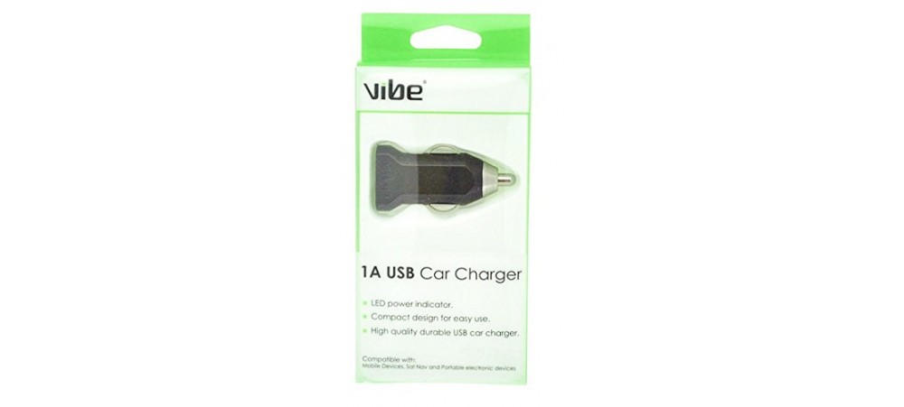 VIBE C4 1 Amp USB Car Charger - Black